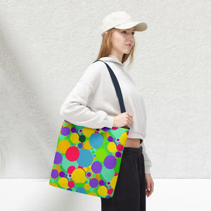 Colorful Circles Tote Bag - Stylish All-over Print Design - Dipaliz - Bags