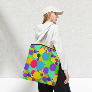 Colorful Circles Tote Bag - Stylish All-over Print Design - Dipaliz - Bags