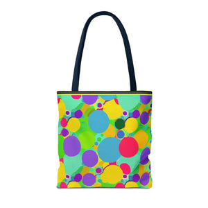 Colorful Circles Tote Bag - Stylish All-over Print Design - Dipaliz - Bags