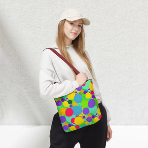 Colorful Circles Tote Bag - Stylish All-over Print Design - Dipaliz - Bags