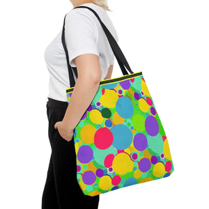 Colorful Circles Tote Bag - Stylish All-over Print Design - Dipaliz - Bags