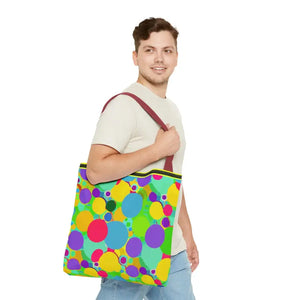 Colorful Circles Tote Bag - Stylish All-over Print Design - Dipaliz - Bags