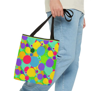 Colorful Circles Tote Bag - Stylish All-over Print Design - Dipaliz - Bags
