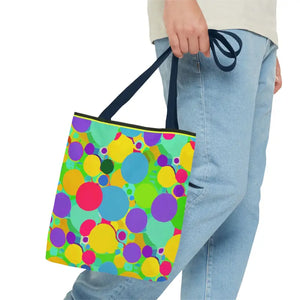 Colorful Circles Tote Bag - Stylish All-over Print Design - Dipaliz - Bags