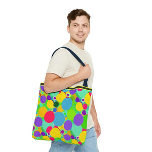 Colorful Circles Tote Bag - Stylish All-over Print Design - Dipaliz - Bags