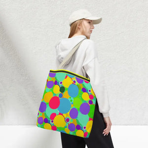 Colorful Circles Tote Bag - Stylish All-over Print Design - Dipaliz - Bags