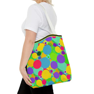 Colorful Circles Tote Bag - Stylish All-over Print Design - Dipaliz - Bags