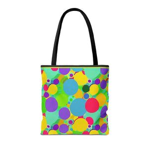 Colorful Circles Tote Bag - Stylish All-over Print Design - Dipaliz - Bags