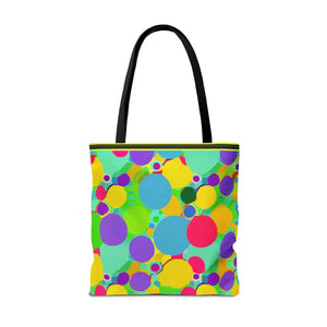 Colorful Circles Tote Bag - Stylish All-over Print Design - Dipaliz - Bags