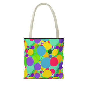 Colorful Circles Tote Bag - Stylish All-over Print Design - Dipaliz - Bags