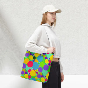 Colorful Circles Tote Bag - Stylish All-over Print Design - Dipaliz - Bags