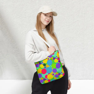 Colorful Circles Tote Bag - Stylish All-over Print Design - Dipaliz - Bags
