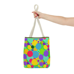 Colorful Circles Tote Bag - Stylish All-over Print Design - Dipaliz - Bags