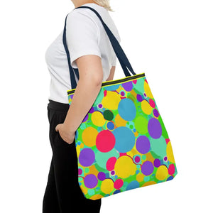 Colorful Circles Tote Bag - Stylish All-over Print Design - Dipaliz - Bags