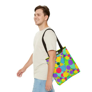 Colorful Circles Tote Bag - Stylish All-over Print Design - Dipaliz - Bags
