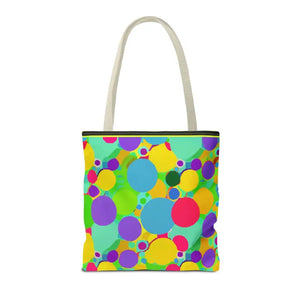 Colorful Circles Tote Bag - Stylish All-over Print Design - Dipaliz - Bags