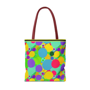 Colorful Circles Tote Bag - Stylish All-over Print Design - Dipaliz - Bags