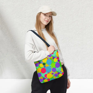 Colorful Circles Tote Bag - Stylish All-over Print Design - Dipaliz - Bags