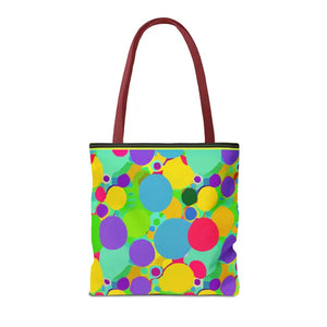 Colorful Circles Tote Bag - Stylish All-over Print Design - Dipaliz - Bags