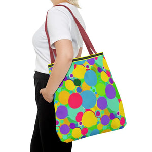 Colorful Circles Tote Bag - Stylish All-over Print Design - Dipaliz - Bags