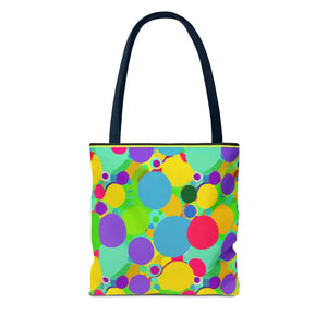 Colorful Circles Tote Bag - Stylish All-over Print Design - Dipaliz - Bags