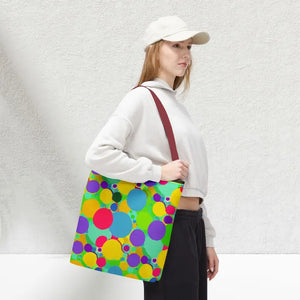 Colorful Circles Tote Bag - Stylish All-over Print Design - Dipaliz - Bags