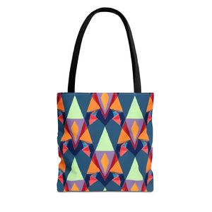 Abstract Colorful Triangles Print Tote Bag - Vibrant Style - Dipaliz - 13’’ × / Black - Bags