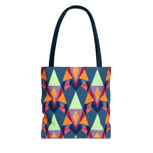 Abstract Colorful Triangles Print Tote Bag - Vibrant Style - Dipaliz - 13’’ × / Navy - Bags