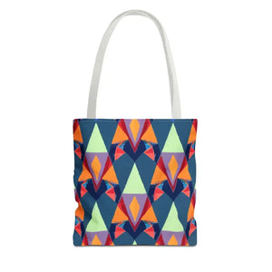 Abstract Colorful Triangles Print Tote Bag - Vibrant Style - Dipaliz - 13’’ × / White - Bags