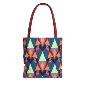 Abstract Colorful Triangles Print Tote Bag - Vibrant Style - Dipaliz - 13’’ × / Red - Bags
