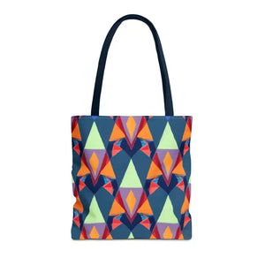 Abstract Colorful Triangles Print Tote Bag - Vibrant Style - Dipaliz - 16’’ × / Navy - Bags