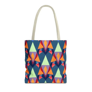 Abstract Colorful Triangles Print Tote Bag - Vibrant Style - Dipaliz - 16’’ × / Beige - Bags