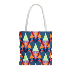 Abstract Colorful Triangles Print Tote Bag - Vibrant Style - Dipaliz - 16’’ × / White - Bags