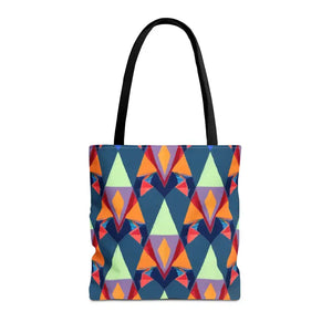 Abstract Colorful Triangles Print Tote Bag - Vibrant Style - Dipaliz - 16’’ × / Black - Bags