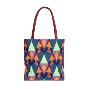 Abstract Colorful Triangles Print Tote Bag - Vibrant Style - Dipaliz - 18’’ × / Red - Bags