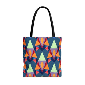 Abstract Colorful Triangles Print Tote Bag - Vibrant Style - Dipaliz - 18’’ × / Black - Bags