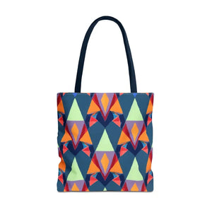 Abstract Colorful Triangles Print Tote Bag - Vibrant Style - Dipaliz - 18’’ × / Navy - Bags