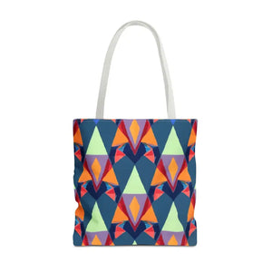 Abstract Colorful Triangles Print Tote Bag - Vibrant Style - Dipaliz - 18’’ × / White - Bags