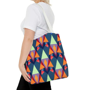 Abstract Colorful Triangles Print Tote Bag - Vibrant Style - Dipaliz - Bags