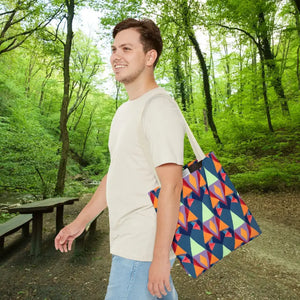 Abstract Colorful Triangles Print Tote Bag - Vibrant Style - Dipaliz - Bags