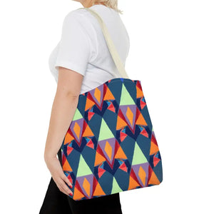Abstract Colorful Triangles Print Tote Bag - Vibrant Style - Dipaliz - Bags
