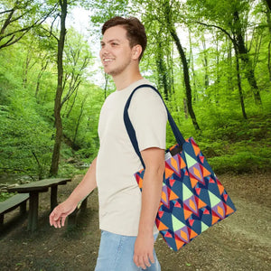 Abstract Colorful Triangles Print Tote Bag - Vibrant Style - Dipaliz - Bags