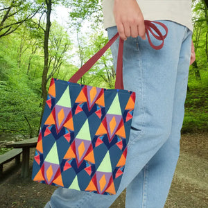 Abstract Colorful Triangles Print Tote Bag - Vibrant Style - Dipaliz - Bags