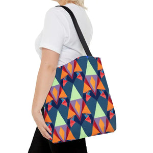Abstract Colorful Triangles Print Tote Bag - Vibrant Style - Dipaliz - Bags