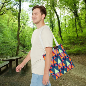 Abstract Colorful Triangles Print Tote Bag - Vibrant Style - Dipaliz - Bags