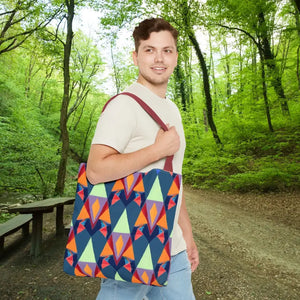 Abstract Colorful Triangles Print Tote Bag - Vibrant Style - Dipaliz - Bags