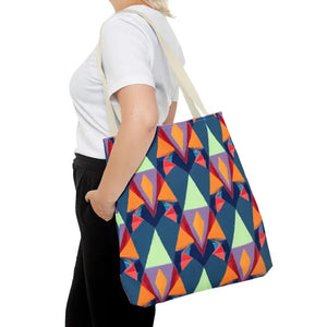 Abstract Colorful Triangles Print Tote Bag - Vibrant Style - Dipaliz - Bags