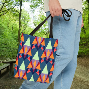 Abstract Colorful Triangles Print Tote Bag - Vibrant Style - Dipaliz - Bags