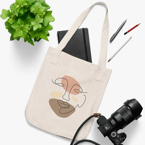 Abstract Face Canvas Tote Bag - Sustainable Style - Dipaliz - Bags