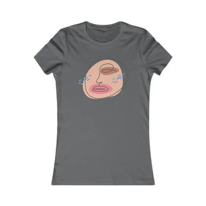 Abstract Face T-shirt - Bold Art Tee for Women - Dipaliz - s / Asphalt - T-shirts